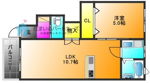 エスカレント広川の物件間取画像